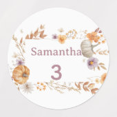 Autumn Waterproof Labels, Fall Name Labels for Kid ラベル (デザイン2)