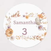 Autumn Waterproof Labels, Fall Name Labels for Kid ラベル (デザイン1)