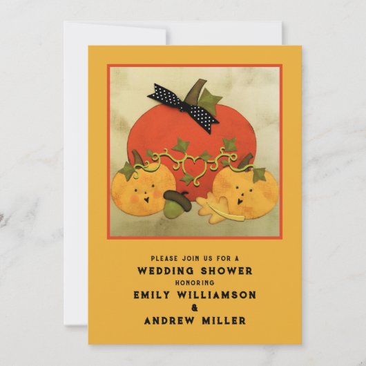 Autumn Wedding Shower Couples 招待状 (正面)
