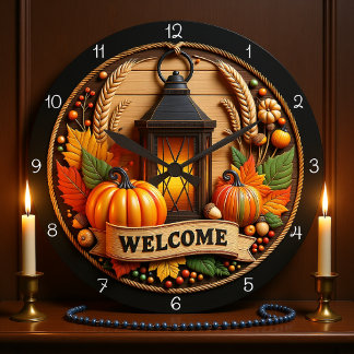 Autumn Welcome Lantern Clock ラージ壁時計