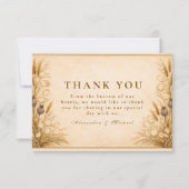 Autumn Wheat Botanical Wedding サンキューカード (正面)