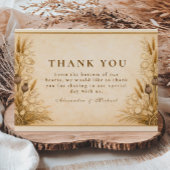 Autumn Wheat Botanical Wedding サンキューカード