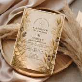 Autumn Wheat Botanical Wedding 招待状