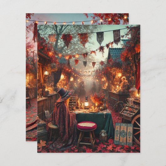 Autumn Whimsigoth Magical Market Scrapbook Paper (正面/裏面)