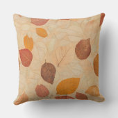 Autumn Whisper - Fall Leaves in Warm Earth Tones 2 クッション (裏面)