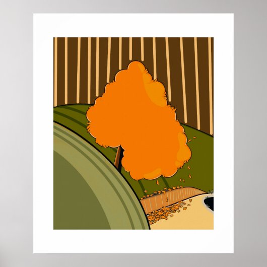 Autumn Whisper –Minimal Seasonal Poster by Sklines ポスター (正面)
