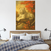 Autumn White Tiger – Fine Art Canvas キャンバスプリント (インサイチュ (寝室))