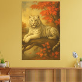 Autumn White Tiger – Fine Art Canvas キャンバスプリント (インサイチュ (リビング))