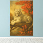 Autumn White Tiger – Fine Art Canvas キャンバスプリント (インサイチュ (ウッドフロア))