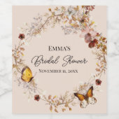 Autumn Wildflower Watercolor Wine Label Set ワインラベル (シングルラベル)