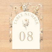 Autumn Wildflower Wedding Acrylic Table Number アクリル招待状 (正面)