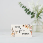Autumn Wildflowers Free Drink Wedding Ticket Card 割引カード (スタンド正面)