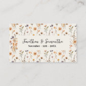 Autumn Wildflowers Free Drink Wedding Ticket Card 割引カード (裏面)