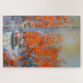 Autumn Window with Wine and Dessert ジグソーパズル (横)