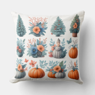 Autumn & Winter Seasonal Mix Throw Pillow クッション