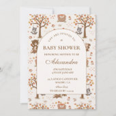 Autumn Woodland Baby Shower 招待状 (正面)