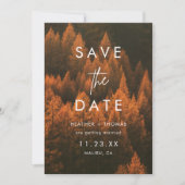 Autumn Woods Minimalist Save the Date (正面)