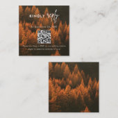 Autumn Woods Minimalist Wedding RSVP Card エンクロージャーカード (正面/裏面)