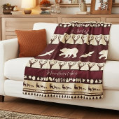 Autumn woods personalized cabin フリースブランケット