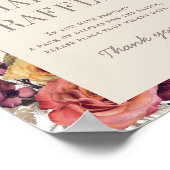 Autumn Wreath Arch Tan Baby Shower Diaper Raffle ポスター (角)