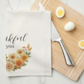 Autumn Wreath – Fall Floral Thanksgiving キッチンタオル (四つ折り)