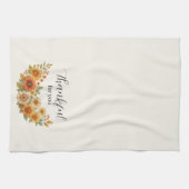 Autumn Wreath – Fall Floral Thanksgiving キッチンタオル (横)
