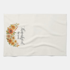 Autumn Wreath – Fall Floral Thanksgiving キッチンタオル