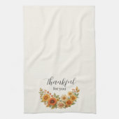 Autumn Wreath – Fall Floral Thanksgiving キッチンタオル (縦)