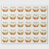 Autumn Wreath – Fall Floral Thanksgiving ラッピングペーパー (フラット)