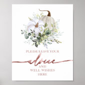 Autumnal Bridal Shower Advice and Wishes Card ポスター (正面)