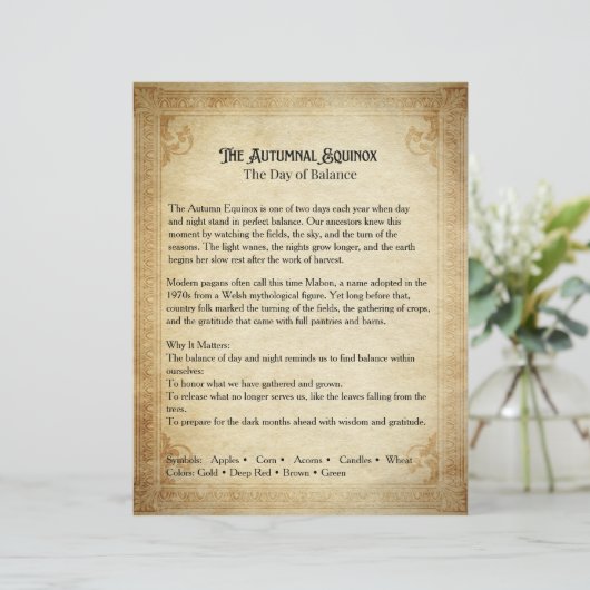 Autumnal Equinox Book of Shadows Page (スタンド正面)