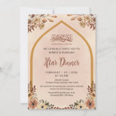 Autumnal Floral Arch Ramadan Iftar Invitation 招待状 (正面)