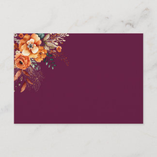 Autumnal floral elegant burgundy ノートカード