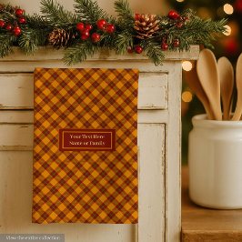 Autumnal Orange Colors Dish Towel Custom Name キッチンタオル