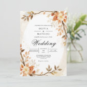 Autumnal Warmth Botanical Arch Wedding 招待状 (スタンド正面)