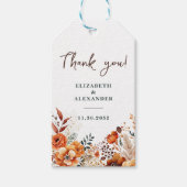 Autumnal wedding warm botanical names and date ギフトタグ (正面)