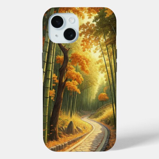 Autumn's Bamboo Path: Where Maple Meets Zen Case-Mate iPhoneケース (裏面)