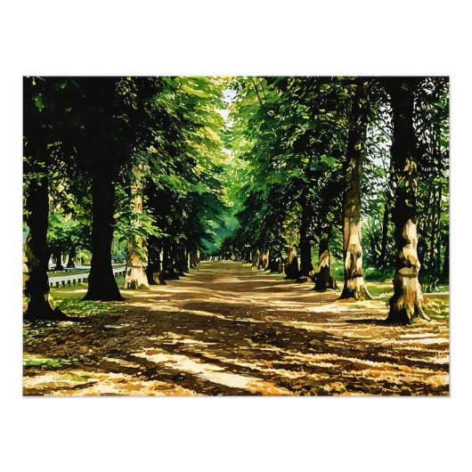 Autumn's Tree-Lined Tunnel フォトプリント (正面)