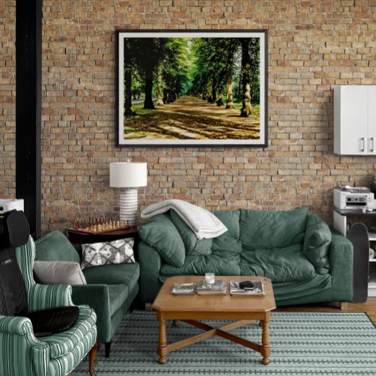 Autumn's Tree-Lined Tunnel フォトプリント