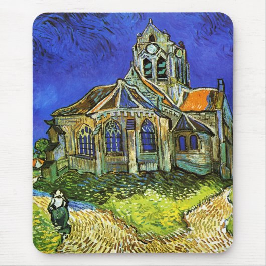 Auvers、ゴッホの教会 マウスパッド (正面)