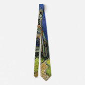 Auvers-sur-Oiseにある教会(ヴィンセント・ヴァン・ゴッホ) ネクタイ (裏面)