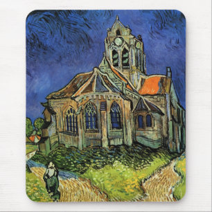 Auvers-sur-Oiseにある教会(ヴィンセント・ヴァン・ゴッホ) マウスパッド