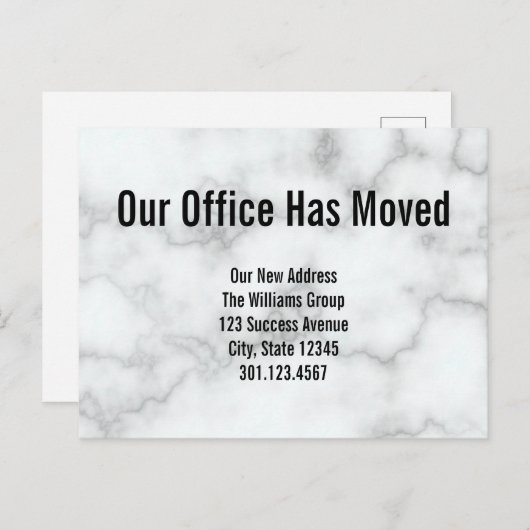 AUXマーブルエレガントオフィス引っ越し案内 案内ポストカード (正面/裏面)