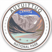 Auyuittuq国立公園カナダ旅行芸術ヴィンテージ シール (正面)