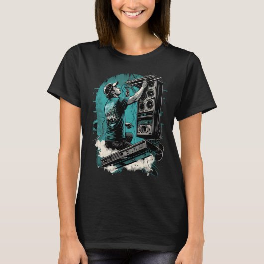 AV技術者 スピーカー設置 オーディオビジュアル Tシャツ (正面)