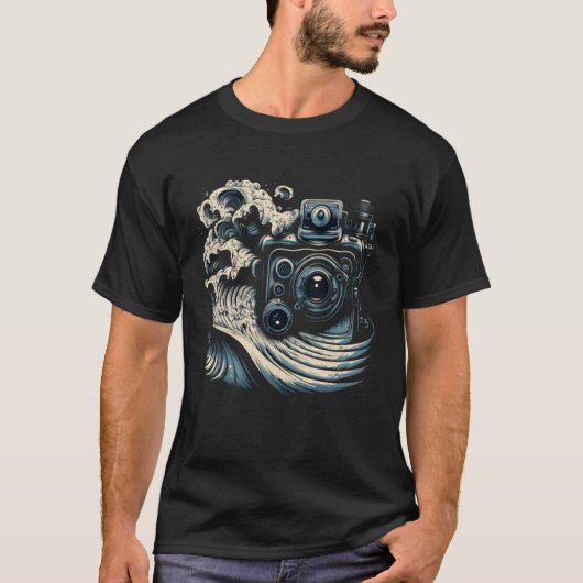 AV技術者 音波 カメラ オーディオ ビジュアル テック Tシャツ (正面)