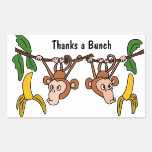 AV-おもしろいサル感謝していBunch Sticker 長方形シール