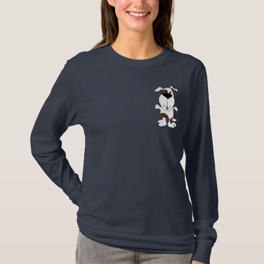 AV-幸せな犬の漫画のワイシャツ Tシャツ (正面)