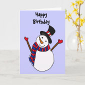 AV-幸せな雪だるまのバースデー・カード カード (黄色い花)
