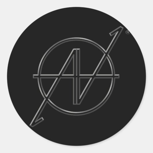 AV 09ロゴブラックステッカー ラウンドシール (正面)